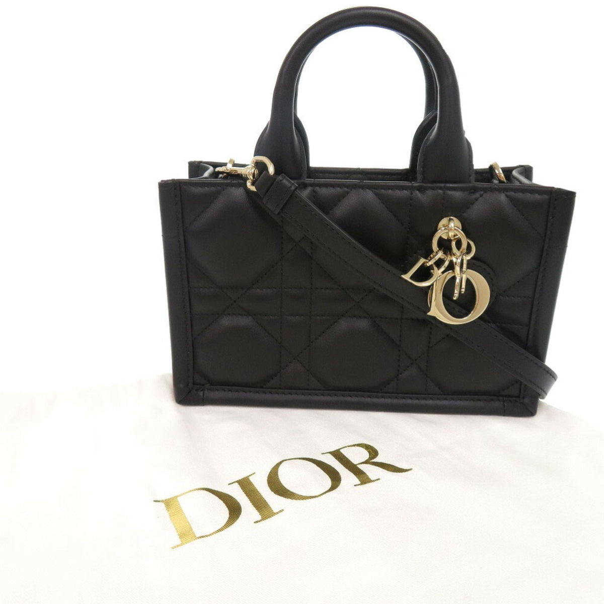 Christian Dior Black Leather Handbag Shoulder Bag Style 3