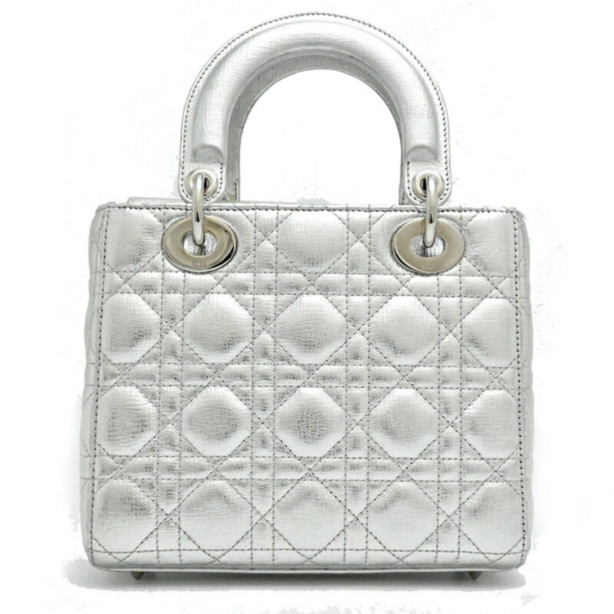 Christian Dior Silver Leather Handbag