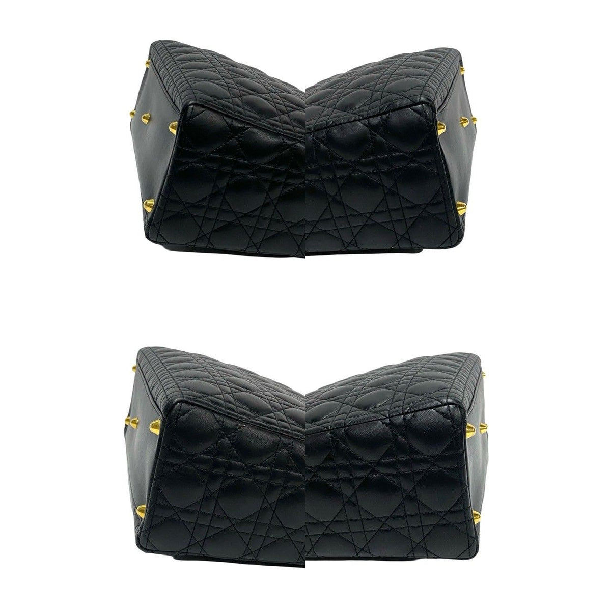Dior Lady Cannage Stitch Leather Handbag Mini Tote Black