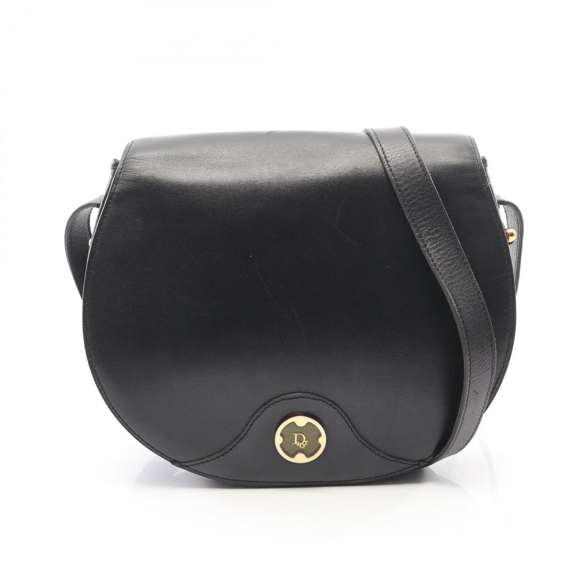 Dior Shoulder Bag Black Leather Vintage