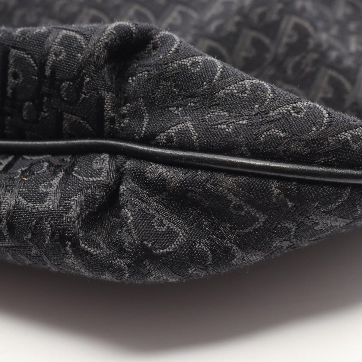 Dior Shoulder Bag Black Canvas Leather Trotter
