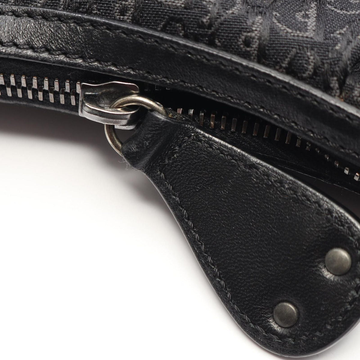 Dior Shoulder Bag Black Canvas Leather Trotter