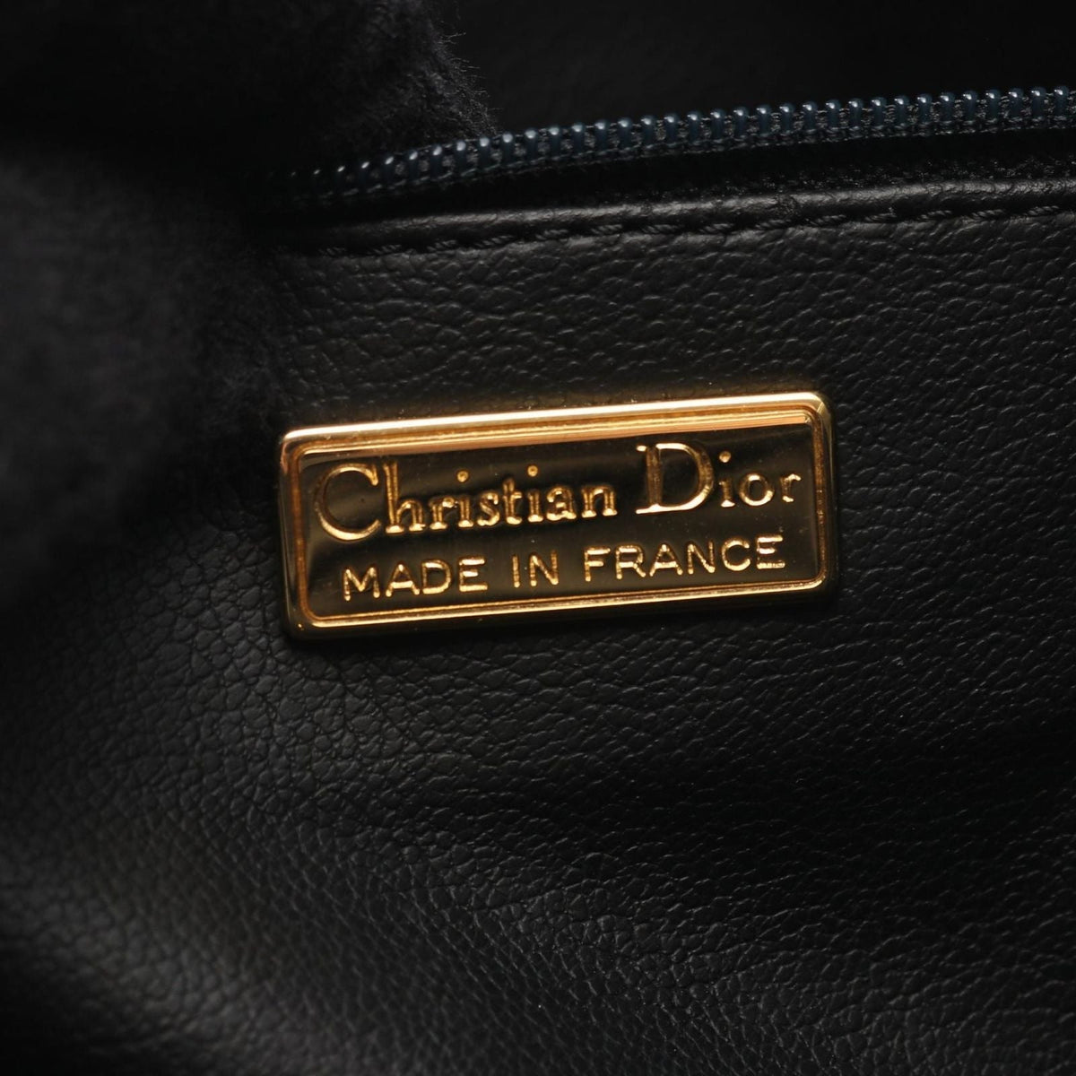 Dior Handbag CD 2-Way Black Leather CD Logo Hand