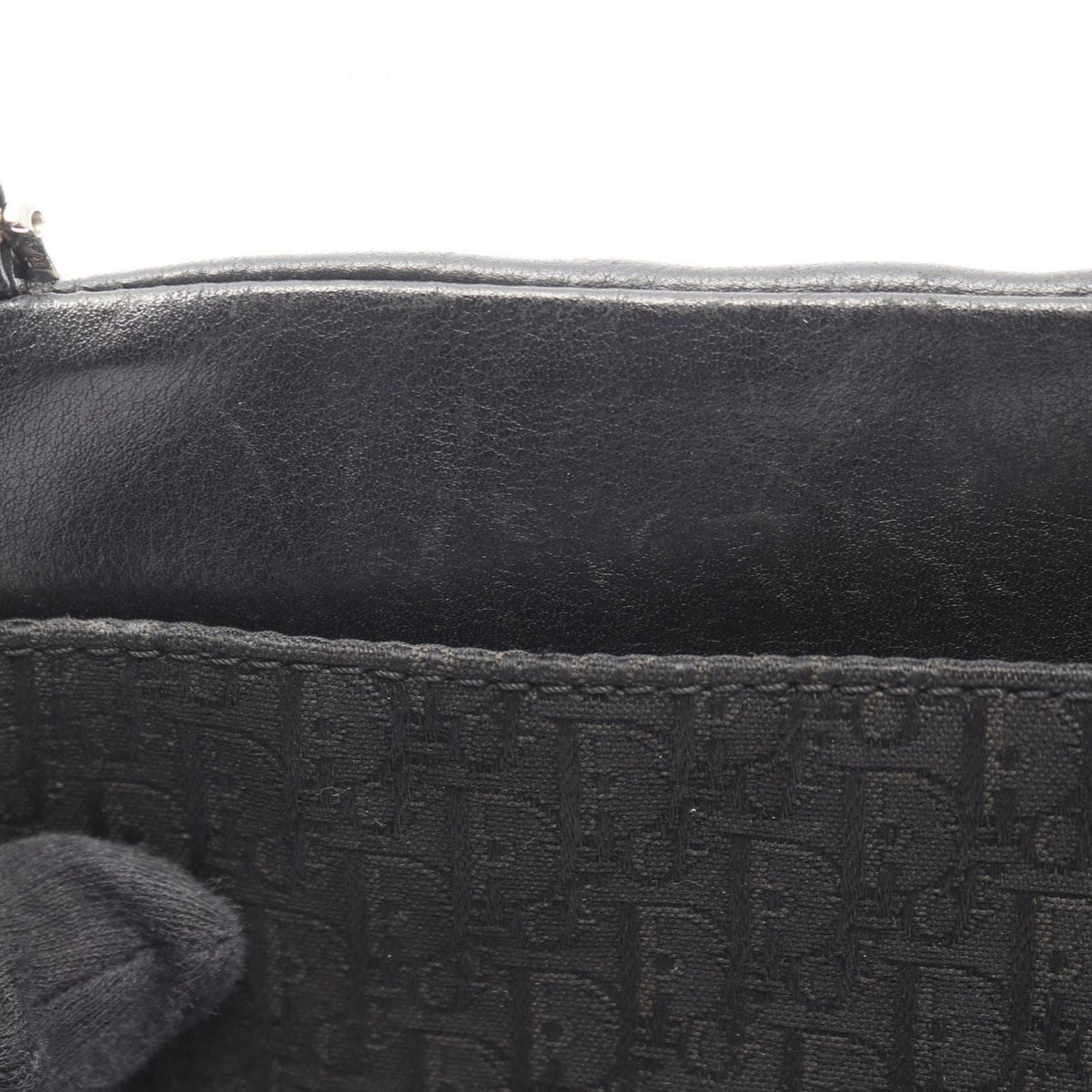 Dior Shoulder Bag Street Chic Trotter Black Canvas Leather