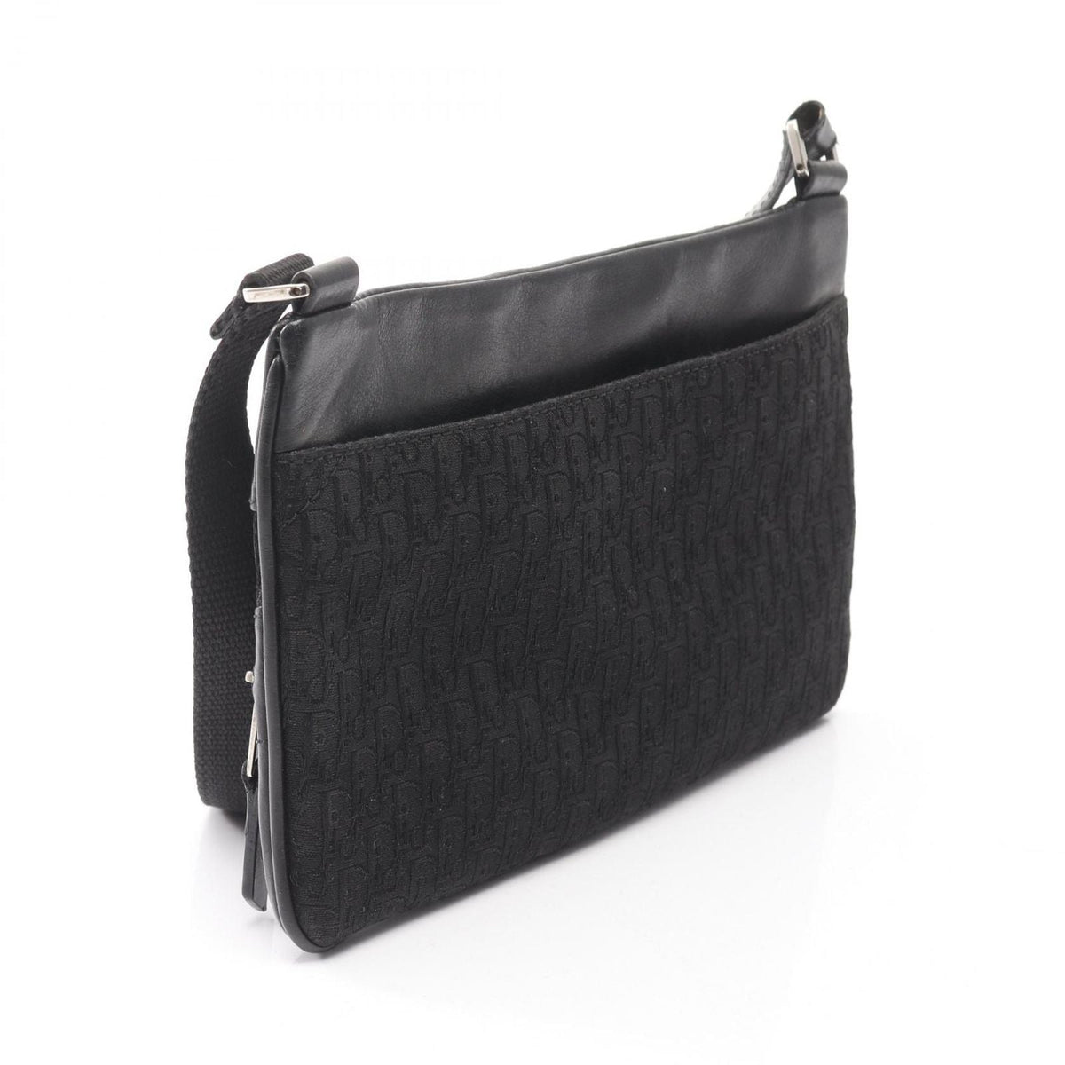 Dior Shoulder Bag Street Chic Trotter Black Canvas Leather