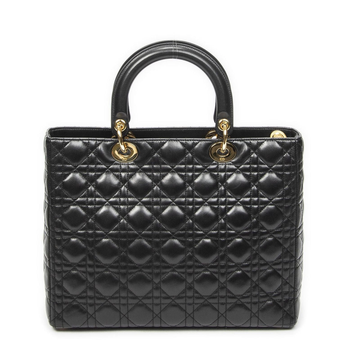 Dior Large Lady Dior Zip Black Canada Lambskin Leather Handbag