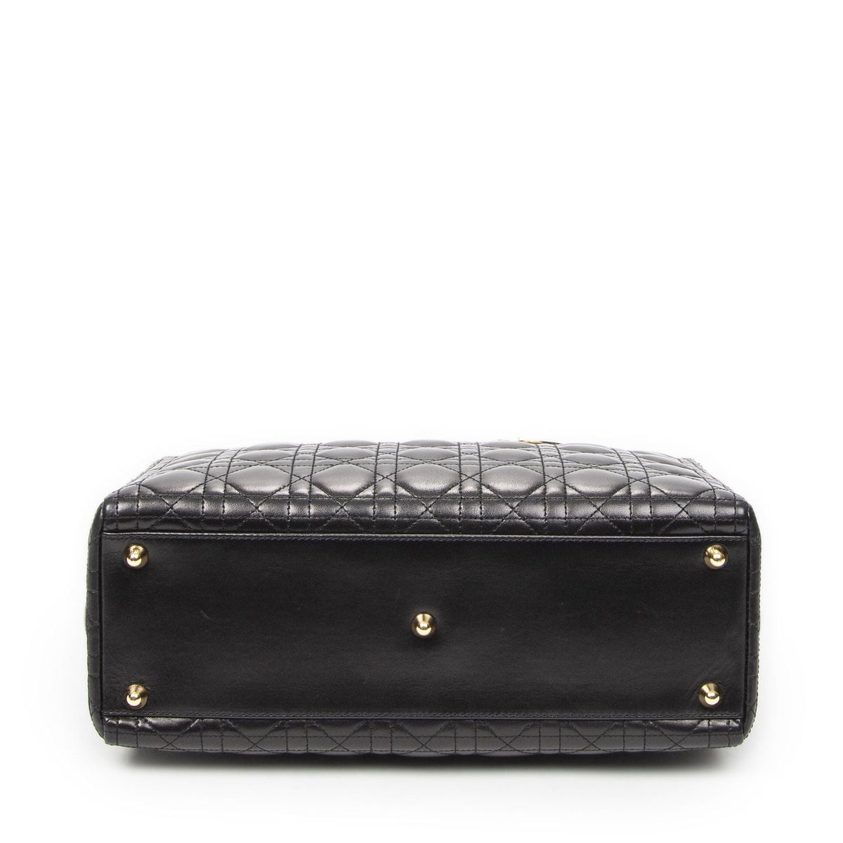 Dior Large Lady Dior Zip Black Canada Lambskin Leather Handbag