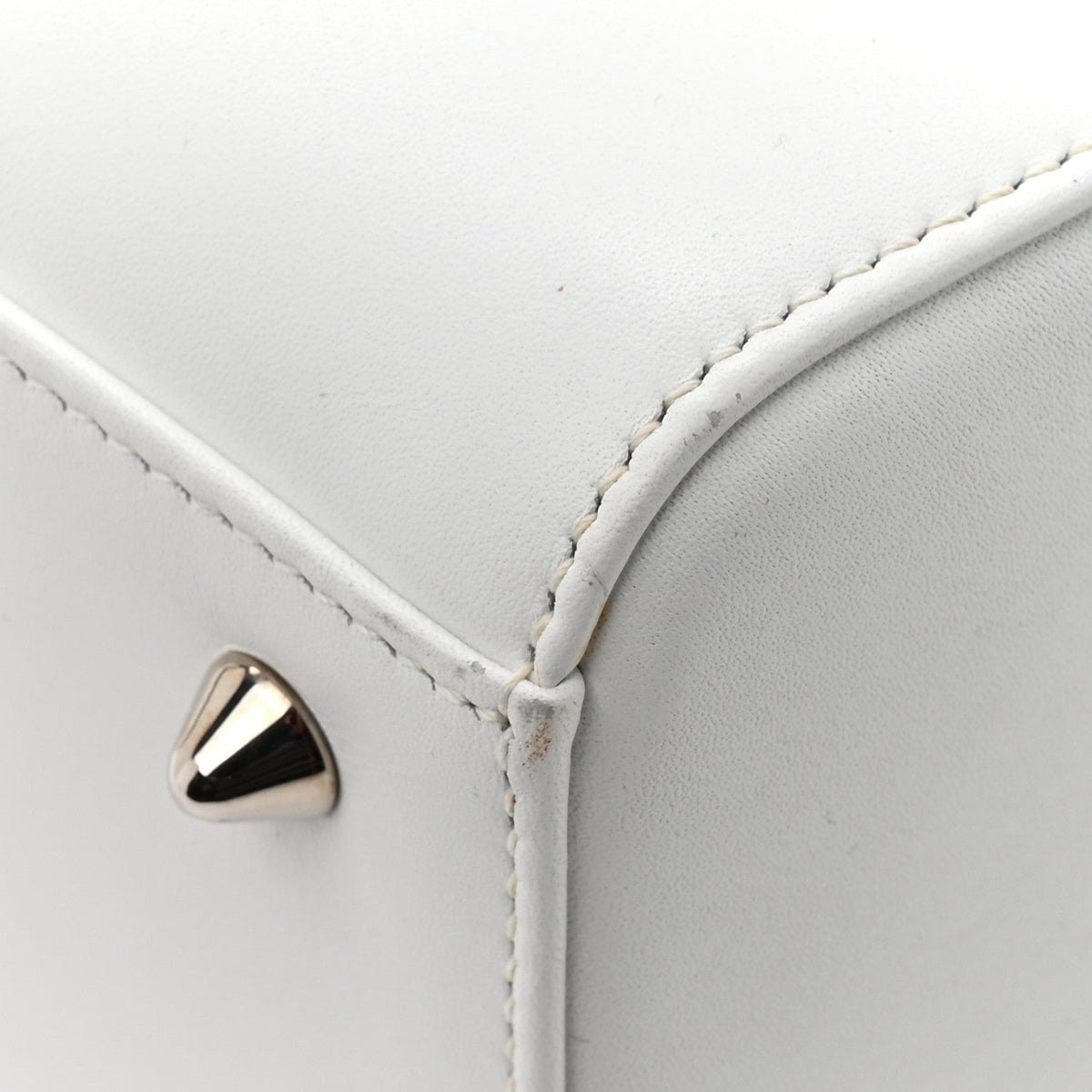 Calfskin Patch Embellished Medium Lady Dior White