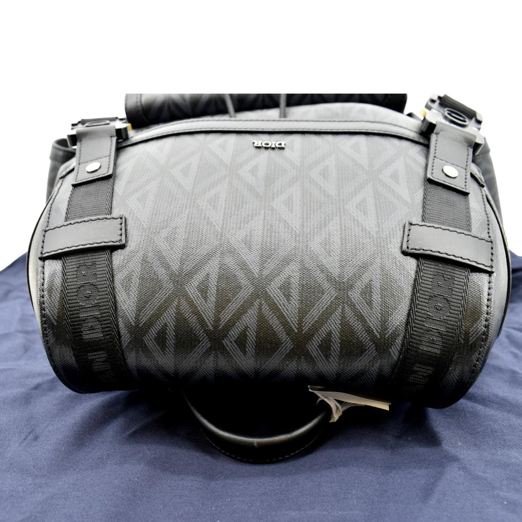 CHRISTIAN DIOR Hit The Road Diamond Canvas Backpack Black
