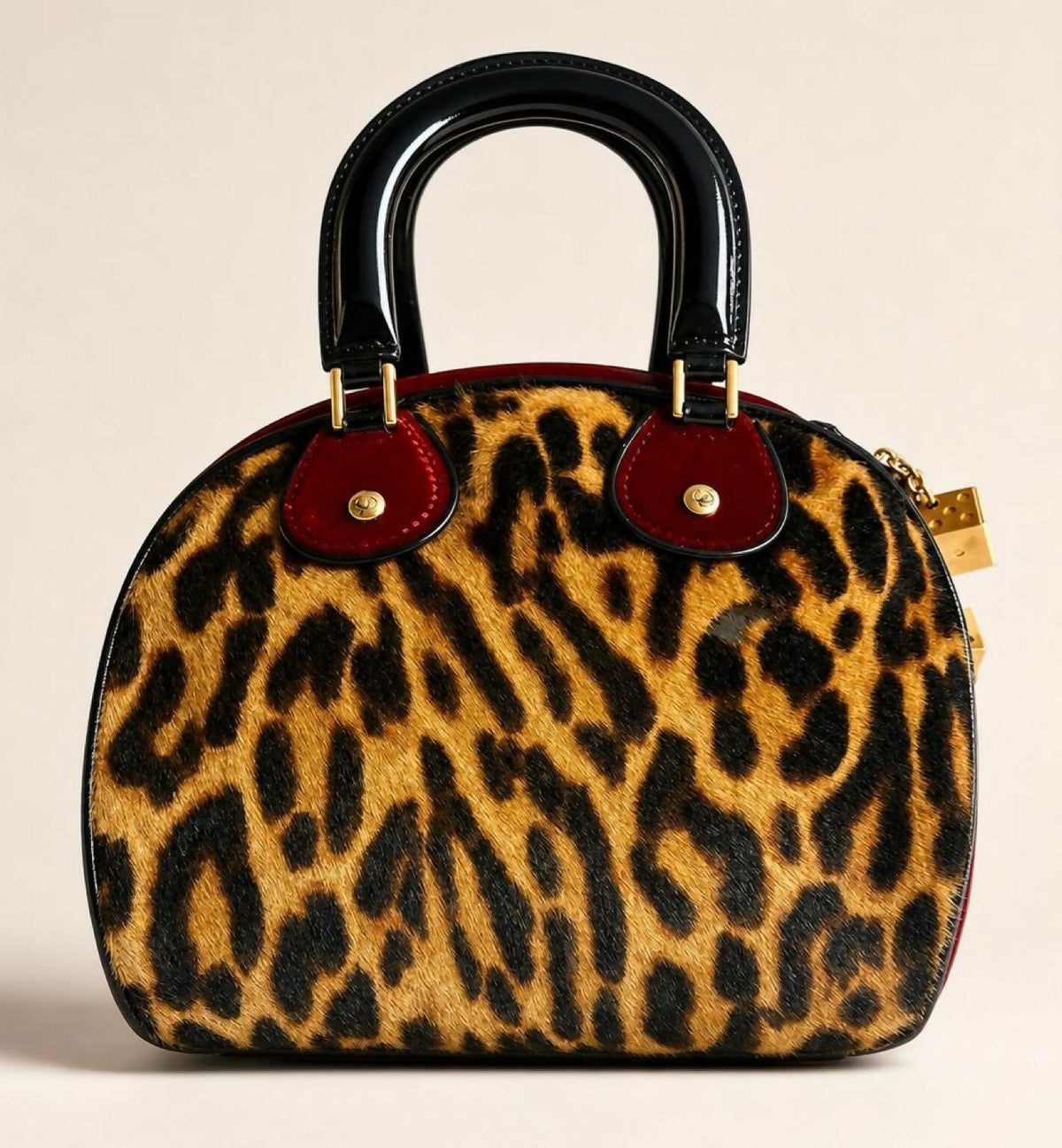 RARE MINI VINTAGE CHRISTIAN DIOR 2004 LEOPARD CHEETA DICE GAMBLER BAG GHW
