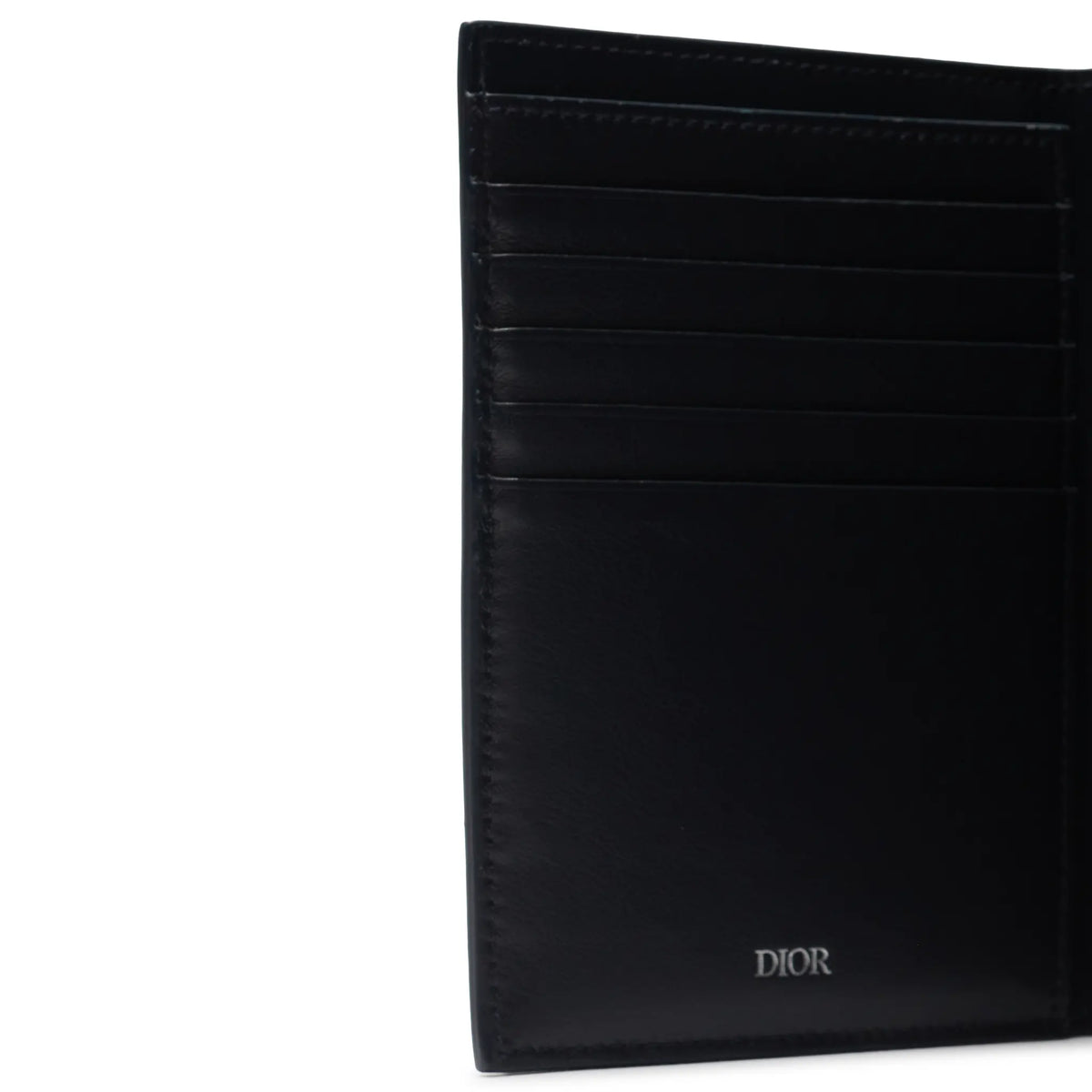 Dior Christian Dior Leather Navy Blue Bifold Passport Card Wallet